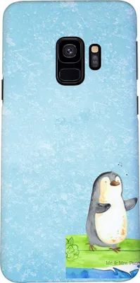 Produktbild von Mr. & Mrs. Panda Samsung Galaxy S9 Handyhülle Pinguin Surfer - Eisblau - Geschenk, Handy Case, Urlaub, Optimistisch, Portugal, Schutzhülle, Cover, Motiviert, Hawaii