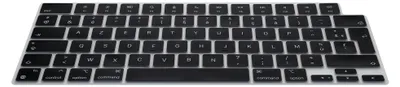 Produktbild von kwmobile Silikon Tastaturschutz AZERTY (Frankreich, Belgien) kompatibel mit Apple MacBook Neo - in Schwarz