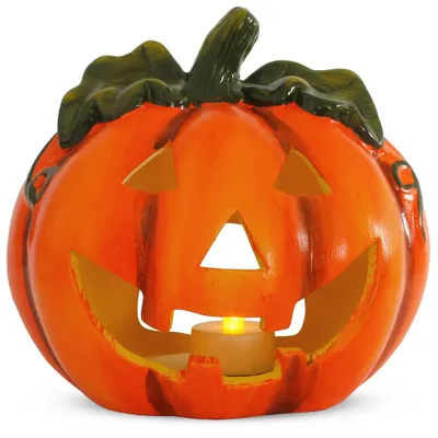 Immagine prodotto di Lanterna a forma di zucca come decorazione a LED per Halloween in formato 17x18 cm