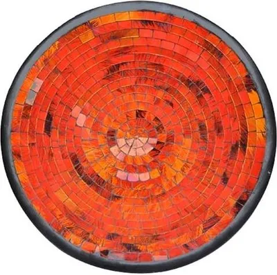Produktbild von Glas-Mosaik-Schale mit hintermalten Glassteinen belegt - Dekoschale 37 cm, Farbe:orange