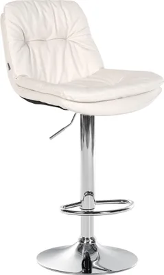 Produktbild von CLP Barhocker Laurel Kunstleder höhenverstellbar und drehbar weiß Material Gestell Metall in Chromoptik
