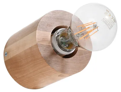 Zdjęcie produktu dla Kinkiet SALGADO jasne drewno 1xE27x60W drewno wym:10x10x10cm IP20 Sollux Lighting