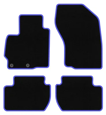 Produktbild von Fußmatten Automatten Velours Schwarz/Blau für Peugeot 4007 2007-2012 Set 4-tlg