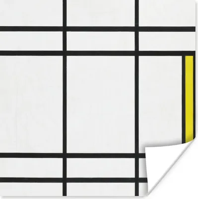Produktbild von MuchoWow® Poster Komposition in Weiß, Rot und Gelb - Piet Mondrian 100x100 cm - Babyzimmer