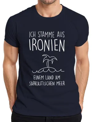 Obrázok produktu pre Pochádzam z irónie Sarkazmus Irónia Humor Minimalistické pánske tričko, Navy, XL