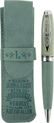 Produktbild von History & Heraldry Bamboo Persönlicher und individueller Kuli Kugelschreiber Stift mit Namen und Spruch Personalisiertes Etui Monogramm-Design persönliches Geschenk (Kuli L)