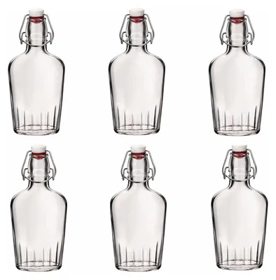 Produktbild von 6 x 500 ml Glasflaschen  Likörflaschen Essig-Öl Flaschen Karaffe Schnapsflaschen Bügelverschluss