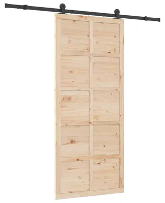 Zdjęcie produktu dla vidaXL Drzwi przesuwne naturalne 80 x 208 cm lite drewno sosnowe