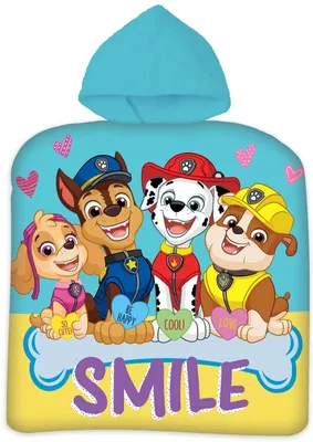 Zdjęcie produktu dla PAW Patrol - Ponczo kąpielowe z kapturem dla małych dzieci, 50x100