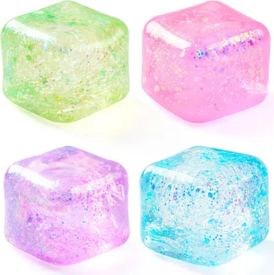 Productafbeelding van Sensorische speelgoedkubussen - Set van 4 - 5 cm hoogverdichte kubus fidget toy - Verjaardagscadeaus - Feestcadeautjes