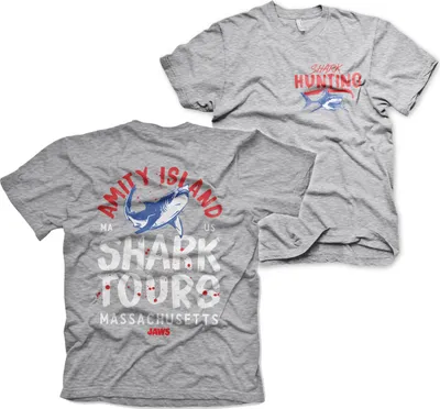 Produktbild von Amity Island Shark Tours T-Shirt - XX-Large - Heather-Grey
