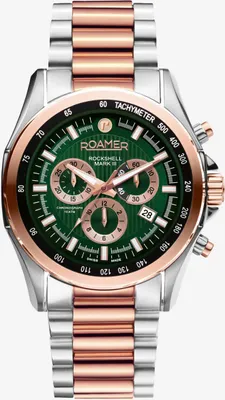 Obrázok produktu pre Roamer 220837 49 75 20 Rockshell Mark III Chrono zelené strieborné ružové zlaté pánske hodinky