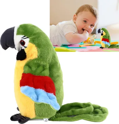 Immagine prodotto di Pappagallo elettrico parlante, peluche, disco morbido, canto, voce interattiva, verde