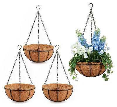 Immagine prodotto di Omgoods - Set di 4 supporti per piante in cocco, adatti per interni ed esterni