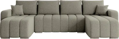 Produktbild von MIRJAN24 Ecksofa Pufetto U Boucle, Eckcouch mit Bettkasten und Schlaffunktion, Polstersofa, U-Form vom Hersteller (Farbe: Lambi 03)