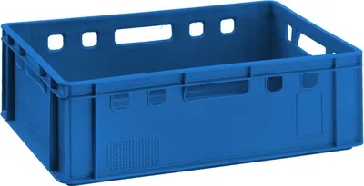 Image de Caisse à viande E2 Caisse à viande bleue 60x40x20cm Caisse de boucherie Caisse de stockage Caisse gerbable | Eurobox  Germany alimentaire, robuste, empilable