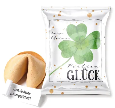 Produktbild von 10 Glückskekse Eine Portion Glück für dich kleines Geschenk Mitbringsel Glücksbringer Gastgeschenk