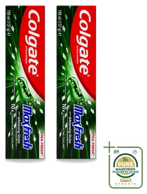 Produktbild von 2 x Colgate MaxFresh Whitening Bamboo Charcoal Tandpasta - 100 ml - Vorratspackung - 2 Stücke