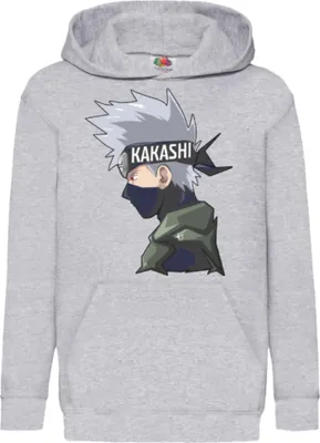 Produktbild von Kinder Kapuzenpullover Naruto Kakashi 02, 9-11 Jahr - 140 / Grau