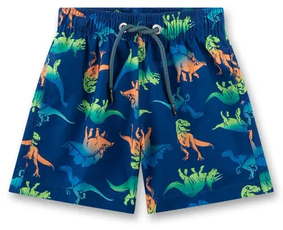 Productafbeelding van Sanetta jongens zwemshort, blauw, met dinosaurusprint | Kinderzwemshort