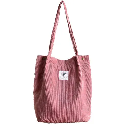Produktbild von OKWISH Schultertasche ,Große Umhängetasche, Damen Cord Shopper Tasche, Handtasche, Shopper Handtasche Damen, Schultertasche, Tragetasche - Lila