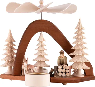 Produktbild von 1-stöckige Pyramide Massivholz Waldarbeiter (17cm) von RATAGS Holzdesign