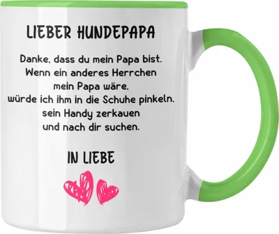 Produktbild von Trendation - Hunde Papa Geschenk Tasse mit Spruch für Hundepapa (Grün)