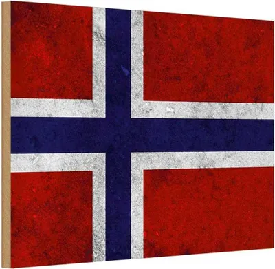 Produktbild von vianmo Holzschild 12x18 cm Norwegen Fahne Flagge Wappen