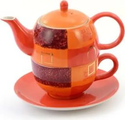 Produktbild von Tea for one Set "Patricia" Keramik, mit Goldauflage Kanne: 0,4 l, Tasse: 0,2 l