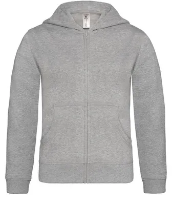 Zdjęcie produktu dla Bluza dziecięca,kaptur,długie zamki - B&C HOODED FULL ZIP/K - grey-rozm 3/4
