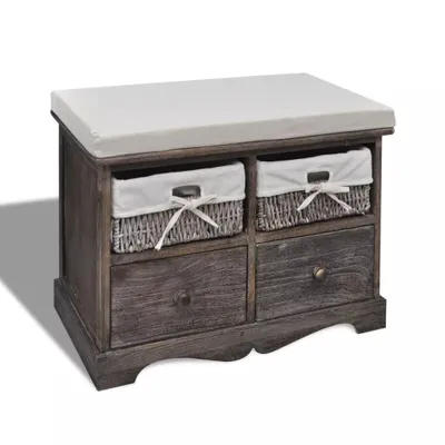 Immagine prodotto di Panca con vano portaoggetti Marrone 62×33×42 cm Legno di Paulownia