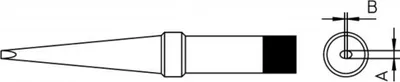 Produktbild von 10 Stück Lötspitze Serie PT, Meißelform, PT K8/1,2 x 0,4 mm, 425 °C, gerade, lang 4PTK8-1