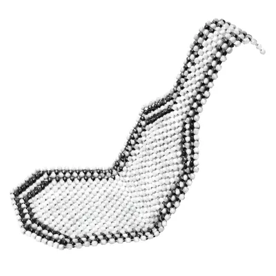 Obrázek produktu pro 01124 Podložka sedadla s korálky, dlouhá, světlá