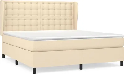 Produktbild von vidaXL Boxspringbett mit Matratze Creme 160x200 cm Stoff