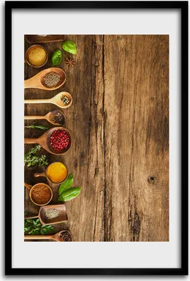 Produktbild von Bild - Bilderrahmen - 40 cm x 60 cm - MDF - Rahmen - Wandkunst - Bunte Gewürze