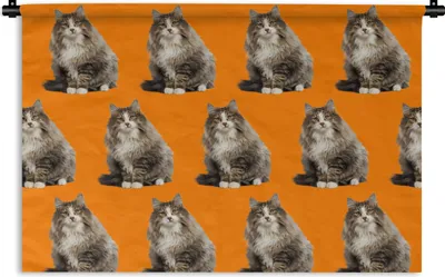 Produktbild von MuchoWow® Wandteppich Wandbehang Haustier - Muster - Orange 120x80 cm Tapisserie Dekoration Wandtuch - Wanddekorationen - Wandtücher