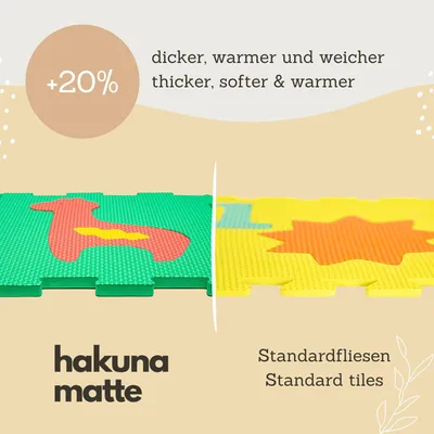 Produktbild von Puzzlematte für Babys 120 x 90 cm, 12 Tierfliesen, für Spielzimmer
