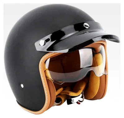 Produktbild von 3/4 Offene Helme, Mattschwarzer Sonnenschutz, Retro-Stil, Komfortable Motorradhelme für den Außenbereich (L)