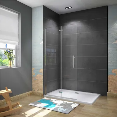 Produktbild von Walk-In Duschabtrennung Falttür B.120cmxH.195cm Faltbar/drehbar Duschwand 6mm Nano-ESG Duschkabine