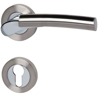 Produktbild von Rosettengarnitur für Türen mit Profilzylinderlochung, Drücker/Drücker, Schraubrosette Ø52mm