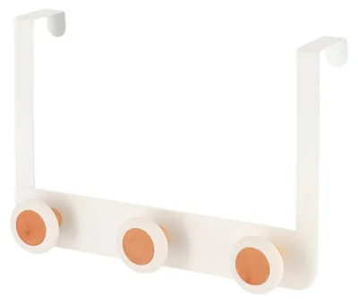 Produktbild von Kleiderhaken aus metall und holz mit 3 haken – weiss - Tendance