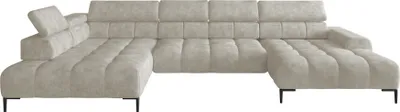 Produktbild von Plaza Ecksofa in U-Form, Linke Seite, Funktional Komfortable Schlaffunktion Verstellbare Kopfstützen Verstellbarer Sitz Wellenfedersystem Hochelastischer Schaum 385x216 cm, Beige