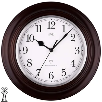 Produktbild von JVD NR27043/23 Wanduhr Funk Funkwanduhr rund schlicht Holz nussbaum farben