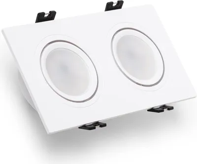 Produktbild von Downlight Einbaustrahler Eckig Schwenkbar GU10 6W Schnitt 75x150 mm PC No Flicker 4000K Weiß Neutralweiß