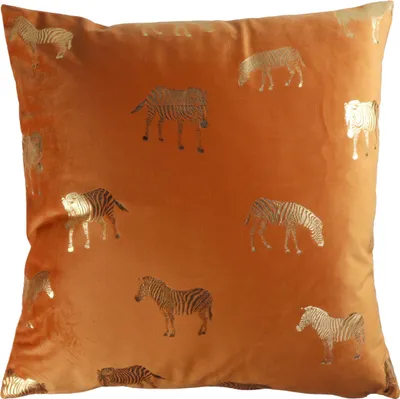 Obrázek produktu pro Dekorativní polštář Zebra rezavě hnědý