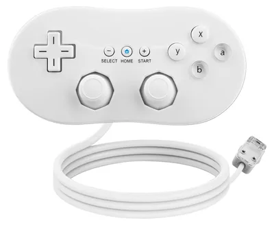 Obrázek produktu pro Drátový klasický ovladač, gamepad, joystick pro konzole a videohry, barva: bílá