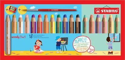 Produktbild von STABILO Multitalentstift woody 3 in 1 18er Etui Pastell