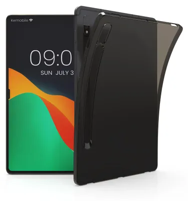 Produktbild von kwmobile Hülle kompatibel mit Samsung Galaxy Tab S8 Hülle - weiches TPU Silikon Case transparent - Tablet Cover Schwarz Transparent