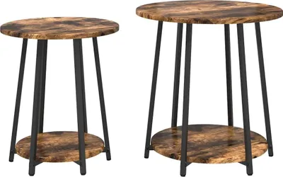 Produktbild von vidaXL Beistelltisch-Set 2 stk. Geräucherte Eiche und Schwarz