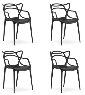 Produktbild von 4er-Set Kunststoffstühle KATO, schwarz